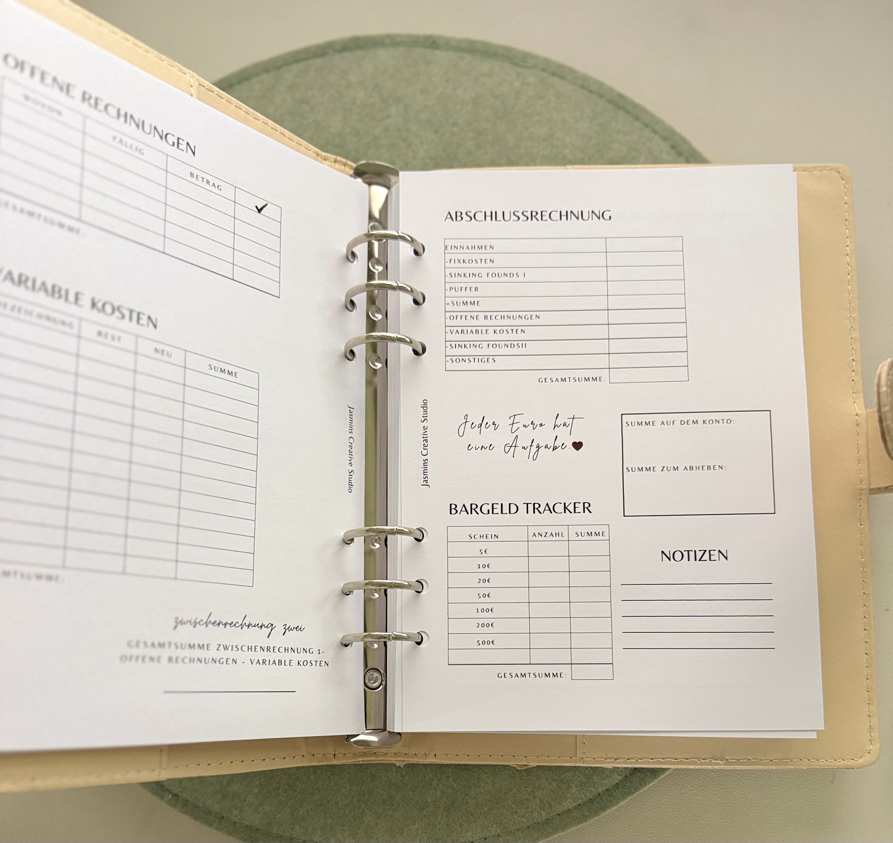 Budget Planer A5 undatiert | Haushaltsbuch, Cash Stuffing Planer, Sparchallenge & Finanzplanung