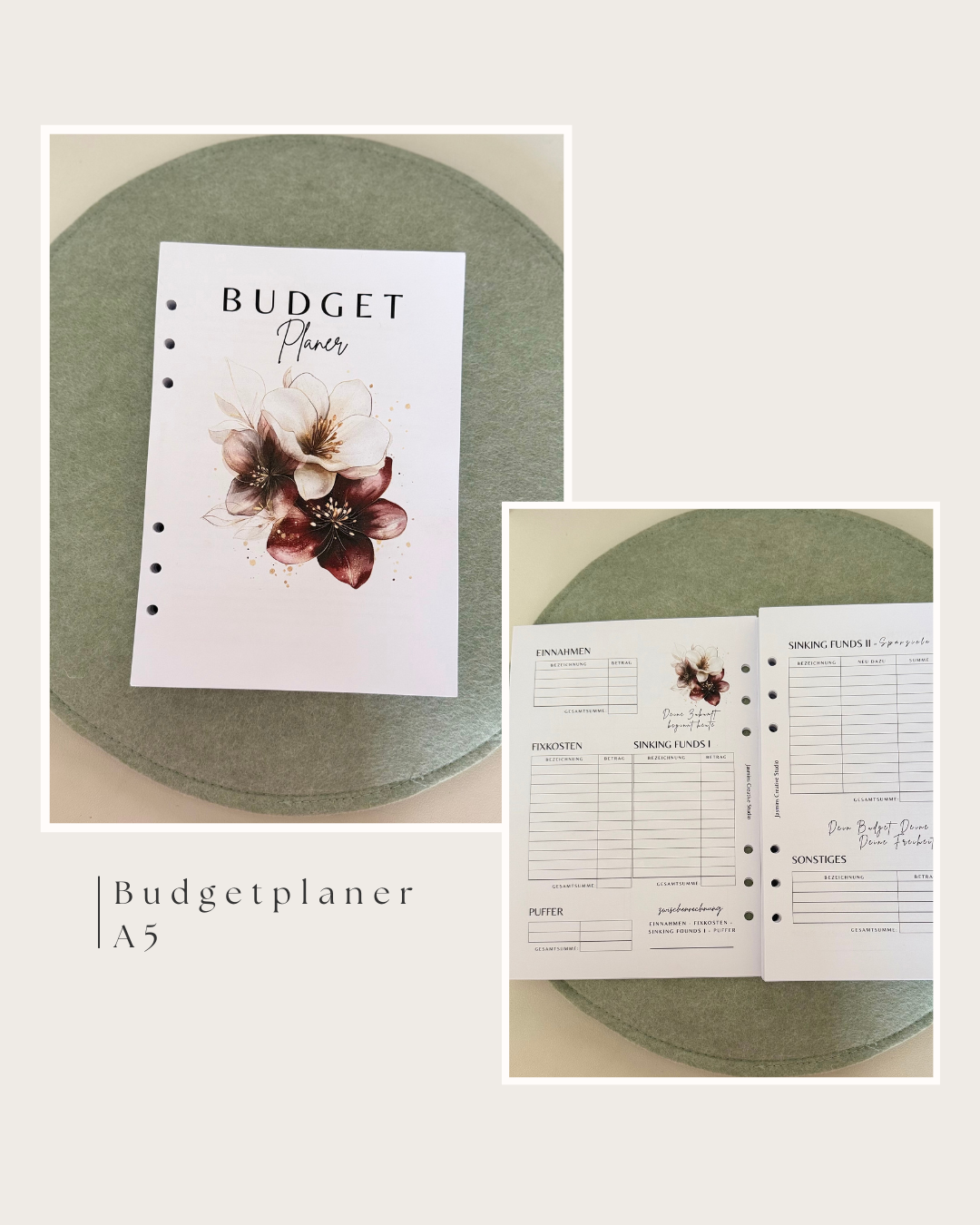 Budget Planer A5 undatiert | Haushaltsbuch, Cash Stuffing Planer, Sparchallenge & Finanzplanung